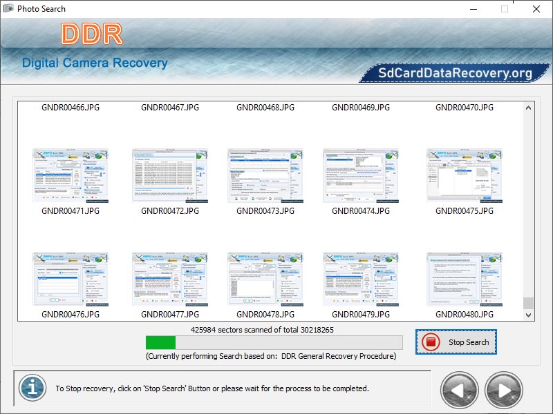 Camera Digital Data Recovery Software screenshot