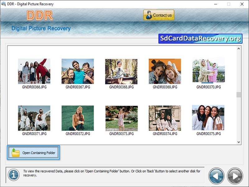 Screenshot of Digital Software Picture Recovery