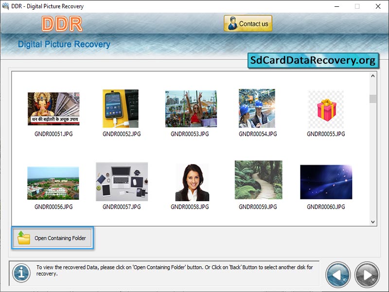 Screenshot of Digital Image Recovery Software
