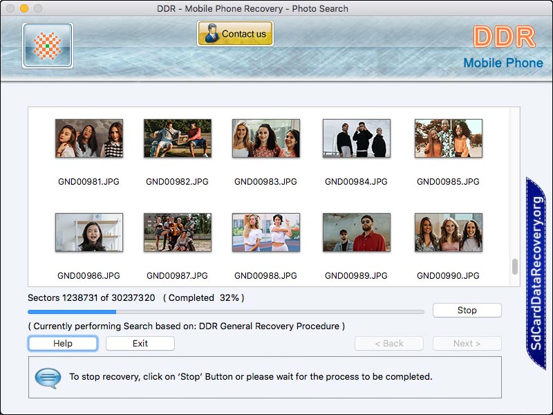 Screenshot of MAC Mobile Phone Data Recovery Software