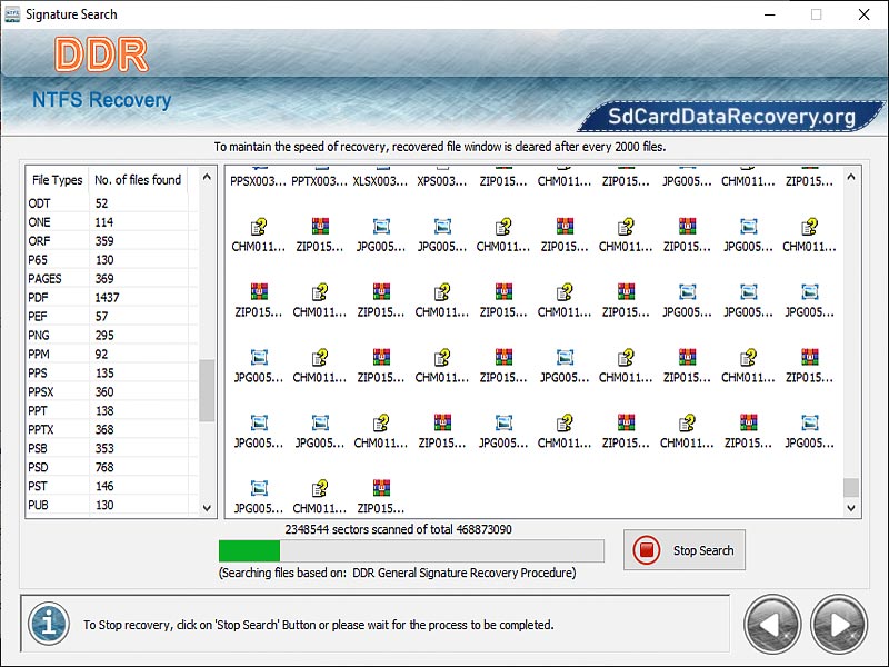 NTFS Files Data Recovery Software screenshot