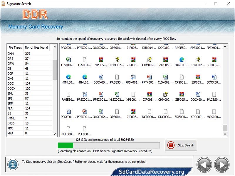 Screenshot of P2 Card Recovery Software
