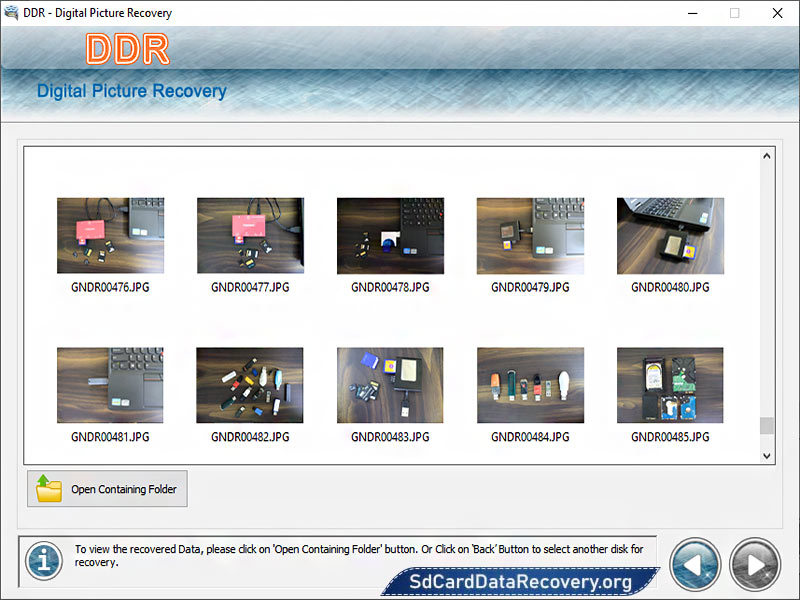 Screenshot of Crashed Picture Data Recovery Software 5.9.9.2