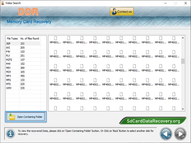 Screenshot of SD Card (Mini, Micro SD Card) Recovery