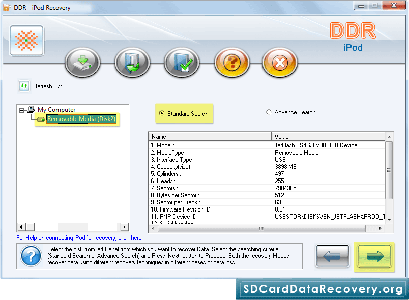 Select removable media Select removable media