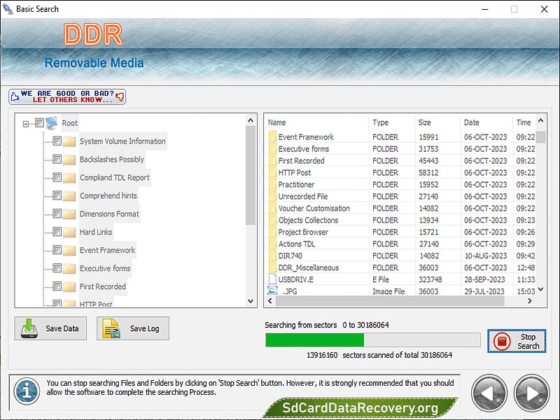 Screenshot of Multimedia Card Recovery Software