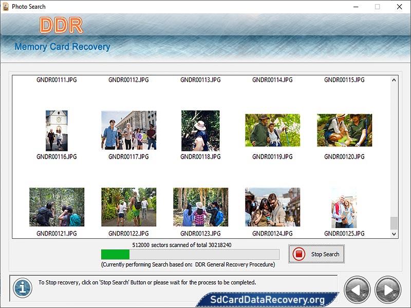 Screenshot of Memory Stick Recovery Software