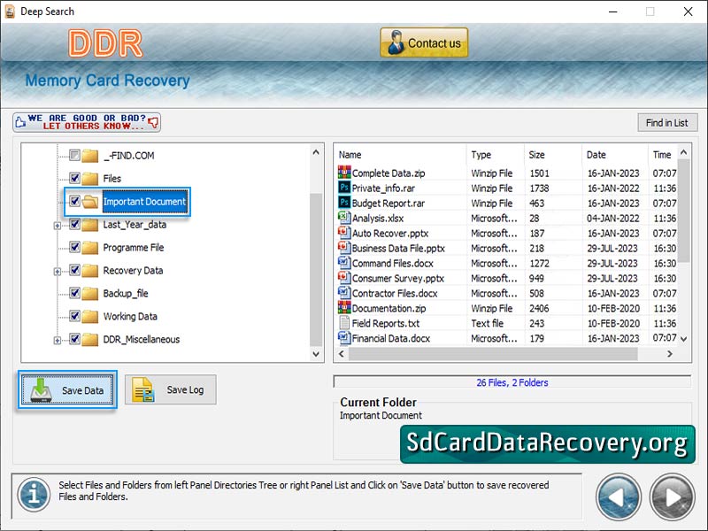 Screenshot of Smart Media Card Recovery Software